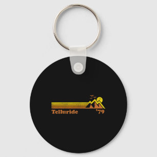 Retro Telluride Ski Resort Colorado Snowboard Moun Key Ring