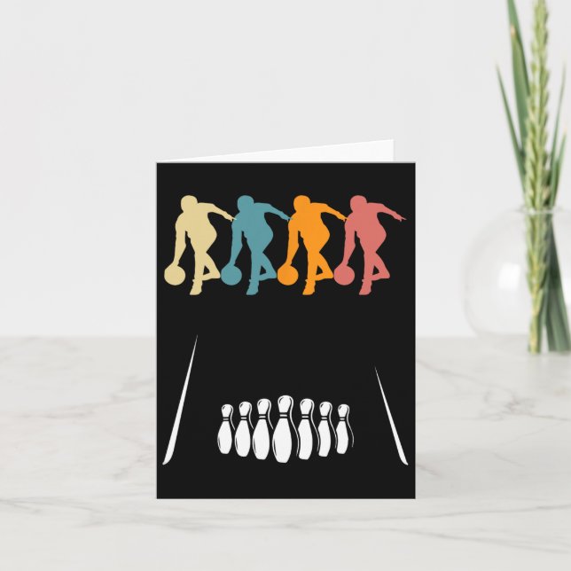 Retro Ten 10 Pin Bowling Team Costume Funny Bowler Card (Front)