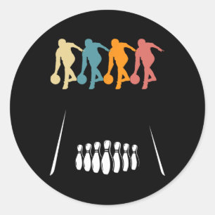 Retro Ten 10 Pin Bowling Team Costume Funny Bowler Classic Round Sticker