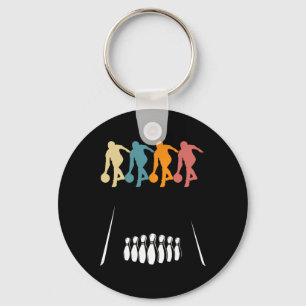 Retro Ten 10 Pin Bowling Team Costume Funny Bowler Key Ring