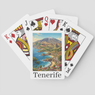 Retro Tenerife Canary Islands Beach Vacation Playing Cards