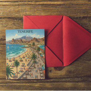 Retro Tenerife Canary Islands Spain Beach  Postcard