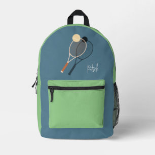 Retro Tennis Court Star Custom Signature Printed Backpack