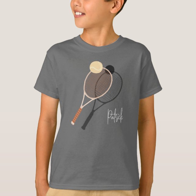 Retro Tennis Court Star Custom Signature T-Shirt (Front)