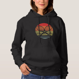 Retro Tennis Racquet Sunset 80s Vintage Tennis Rac Hoodie