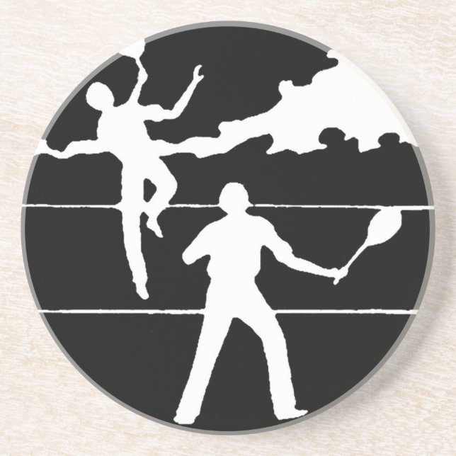 Retro Tennis Silhouette Coaster (Front)