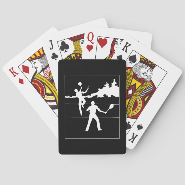 Retro Tennis Silhouette Playing Cards (Back)