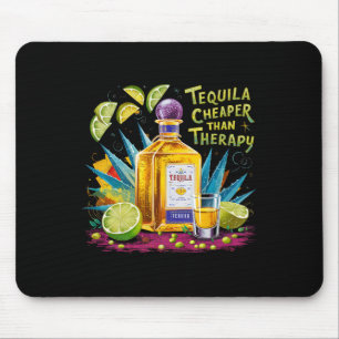 Retro Tequila Drinking Tequila Cheaper Than A Ther Mouse Pad