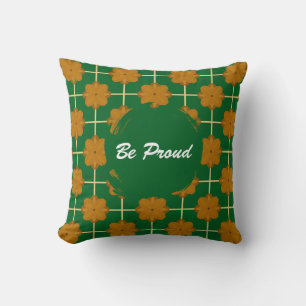 Retro Terra Bloom Floral Tile Throw Pillow