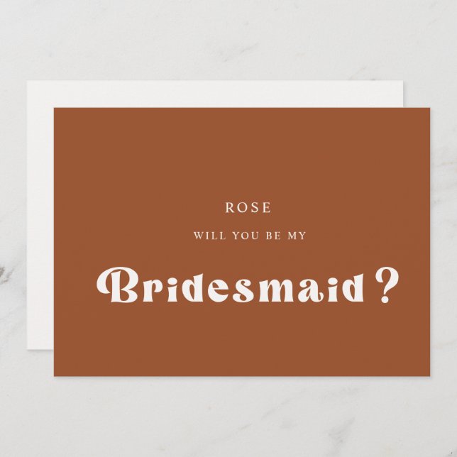 Retro Terracotta Bridesmaids proposal (Front/Back)