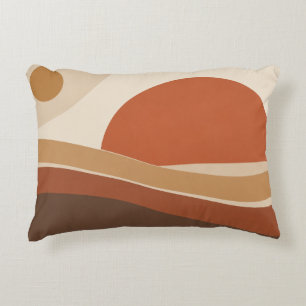 Retro Terracotta Desert Sunset Decorative Cushion