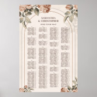 Retro terracotta floral sage greenery Alphabetical