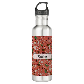 Retro Terracotta Vintage Terrazzo Sage & Burgundy 710 Ml Water Bottle