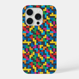 Retro Tetris Blocks Seamless Pattern iPhone 15 Pro Case