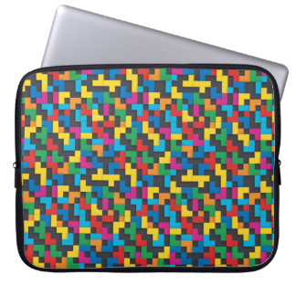 Retro Tetris Blocks Seamless Pattern Laptop Sleeve