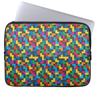 Retro Tetris Blocks Seamless Pattern Laptop Sleeve
