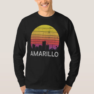 Retro Texas Amarillo Skyline Vintage Urban Buildin T-Shirt