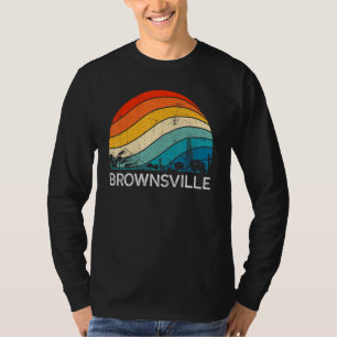 Retro Texas Brownsville Skyline Vintage Urban Skys T-Shirt