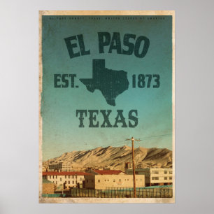 Retro Texas City poster