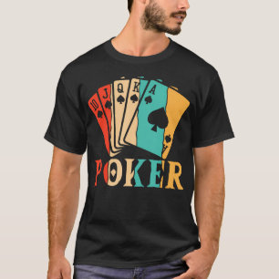 Retro Texas Holdem Poker Hands Player High Roller  T-Shirt