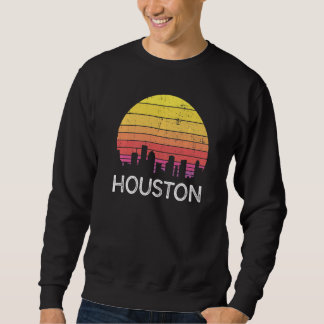 Retro Texas Houston Skyline Vintage Urban Building Sweatshirt