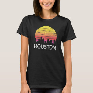 Retro Texas Houston Skyline Vintage Urban Building T-Shirt