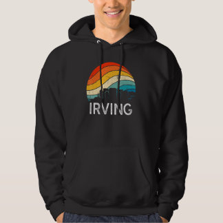 Retro Texas Irving Skyline Vintage Urban Skyscrape Hoodie