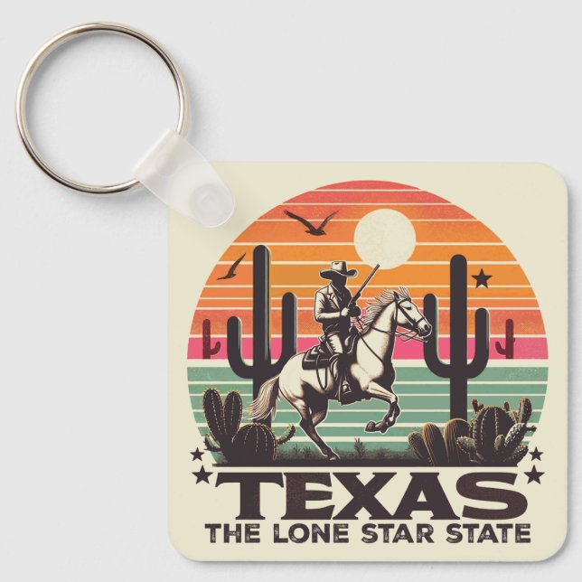 Retro Texas Key Ring (Front)