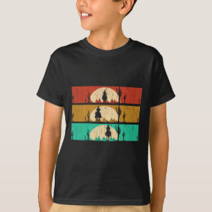 Retro Texas Rodeo Western Horseback Riding Line Da T-Shirt