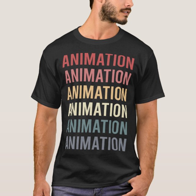 Retro Text Animation T-Shirt (Front)