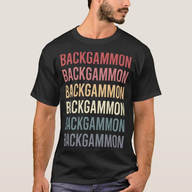 Retro Text Backgammon T-Shirt (Front)