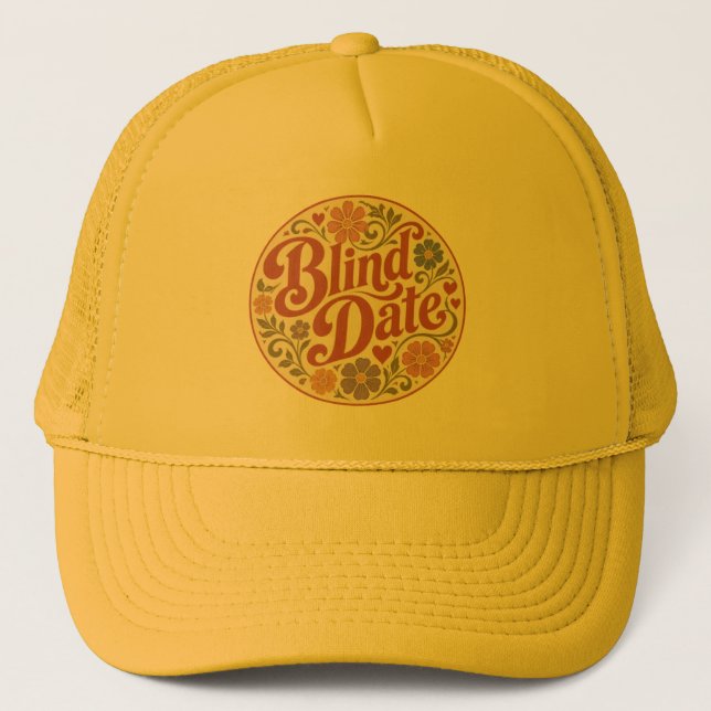 Retro text blind trucker hat (Front)