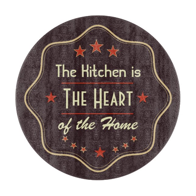 Retro Text Kitchen Quote Cutting Board (Front)