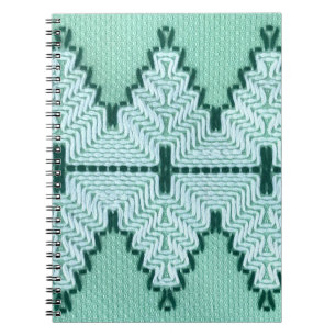 Retro textile yarn couching, graphic pulse. notebook