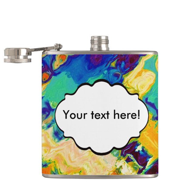 Retro texture abstract design hip flask (Opened)