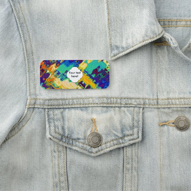 Retro texture abstract design name tag (In Situ)