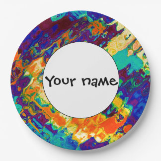 Retro texture abstract design paper plate