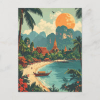 Retro Thailand Tropical Beach Travel
