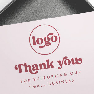 Retro thank for you supporting our business logo rubber stamp