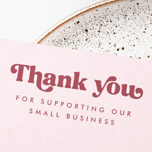 Retro thank for you supporting our business rubber stamp