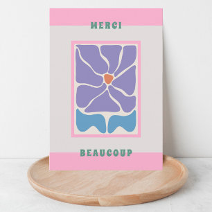 Retro Thank You Card blue Flower Thank You Card