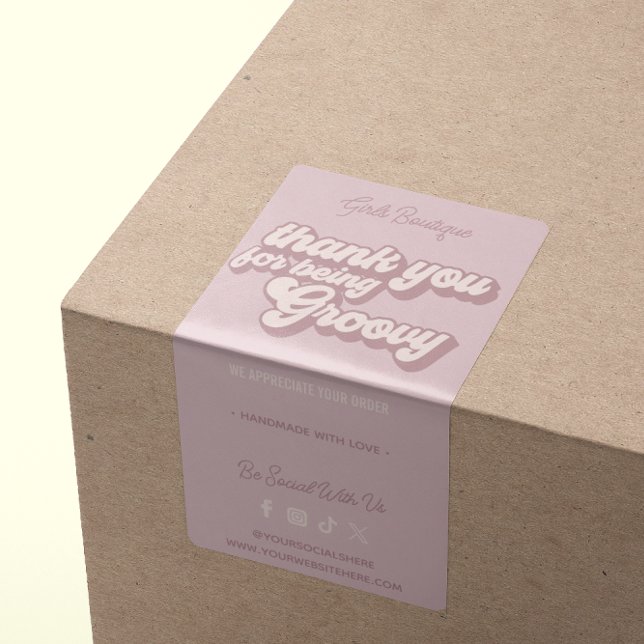 Retro Thank You For Purchase Groovy Purple (Creator Uploaded)