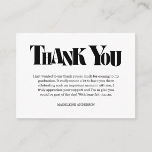 Retro Thank You Graduation Black Chequerboard Enclosure Card