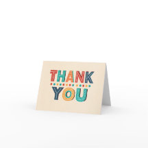 Retro "Thank You" Greeting Card – Bold and Colorfu