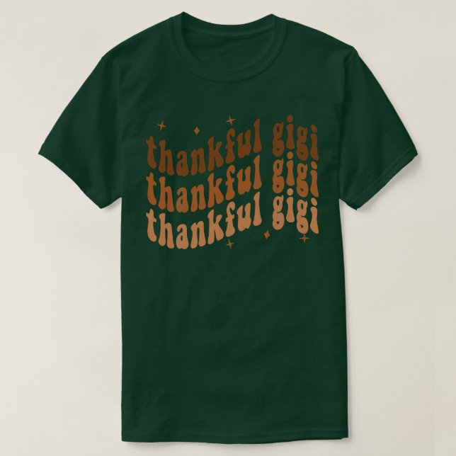 Retro Thankful Gigi Cheetah Gigi Life Fall Thanksg T-Shirt (Design Front)
