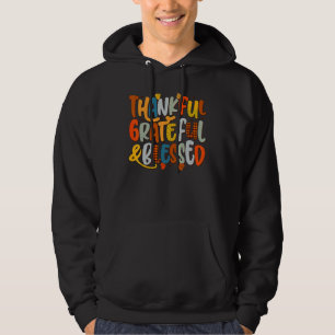 Retro Thankful Grateful Blessed Fall Colors Thanks Hoodie