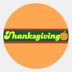 Retro Thanksgiving Decal Classic Round Sticker