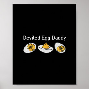 Retro Thanksgiving Deviled Egg Daddy Funny Poster