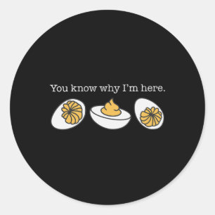 Retro Thanksgiving Dinner You Know Why I'm Here De Classic Round Sticker