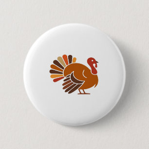 Retro Thanksgiving Turkey � Fall Harvest Design Cl 6 Cm Round Badge